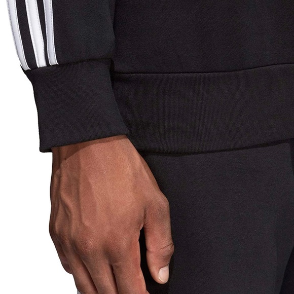 Adidas E 3S Crew FL Round-neck Sweater Unisex Black/White DQ3084 Size Large - Picture 7 of 15